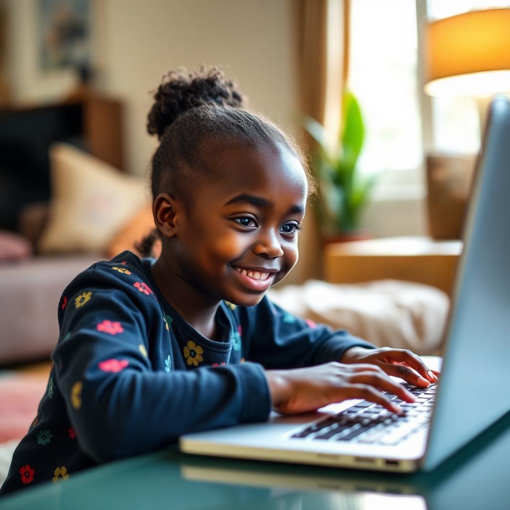 A learner joining a live online class from home