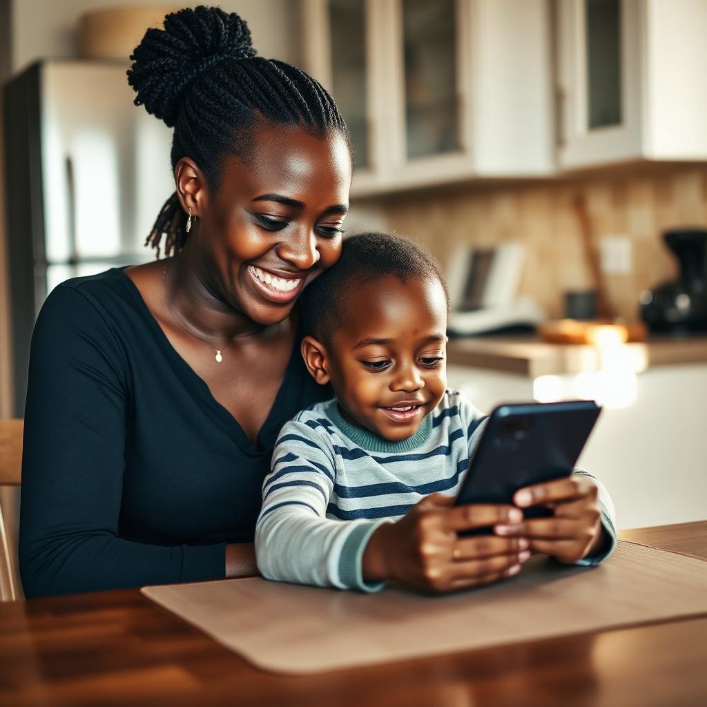 A parent and child looking at the learning dashboard together